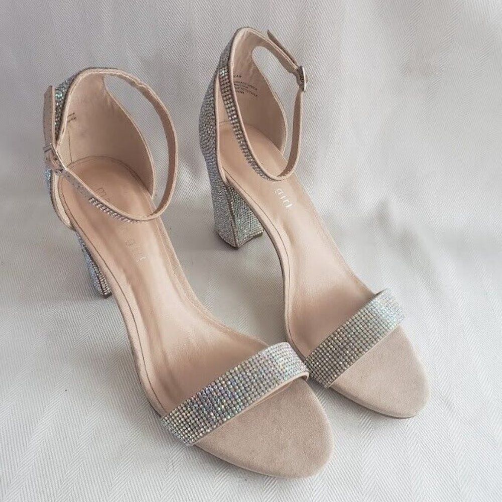 Madden Girl Beella-R Dress Sandals Shoes w Rhinestones - Bridal - Size 8.5 NEW - Picture 3 of 9
